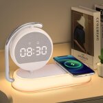 Lampe de réveil led, lampe de chevet avec station de charge sans fil 15w, veilleuse tactile à 3 niveaux ... Lampe de réveil led, lampe de chevet avec station de charge sans fil 15w, veilleuse tactile à 3 niveaux ...