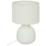 Lampe � poser en c�ramique et abat jour blanc � bouclettes - atmosphera