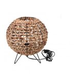 Lampe ronde  poser 'noa' en jacinthe d'eau et mtal - beige / noir - d 28 x h 30 cm - livraison gratuite ...