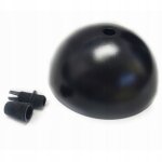 Lampe rosace, cache plafond, mug 10cm, m�tal, cache noir.