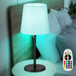 Lampes  poser salon lampe de chevet liseuse lampe de table ronde noir, chintz, tlcommande dimmable, ...