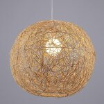 Lampe de salon de ferme avec globe en rotin abat - jour en osier tiss� suspension lanterne en bambou ...