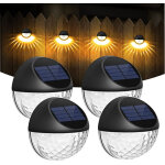 Lampe solaire - lot de 4 led lampes solaire applique murale ext�rieur ip65 �tanche �clairage mural d�corative ...