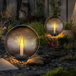 Lampes solaires boule pour le jardin bougie solaire led ronde effet feu lampes de jardin 25 cm pour l'extérieu ... Lampes solaires boule pour le jardin bougie solaire led ronde effet feu lampes de jardin 25 cm pour l'extérieu ...