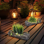 Lampe solaire de d�coration pour jardini�re et pot de fleurs pour la maison et le jardin � l'aspect tronc ...