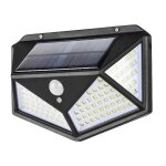 Lampe solaire d'ext�rieur 100 led : applique murale sans fil 120� avec d�tecteur de mouvement, �quip�e ...
