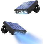 Lampe solaire exterieur, [2 pi�ces] lampe solaire exterieur detecteur de mouvement, 360� spot solaire ...