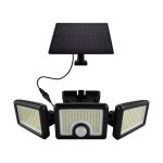 Lampe solaire d'extrieur 3 ttes ip65 avec dtecteur de mouvement - blanc froid 6000k - 8000k - silamp ...