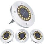 Lampe solaire ext�rieur, , 4 pi�ces , 16 led blanc chaud spot lumi�re imperm�able acier inoxydable luminaire ...