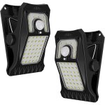 Lampe solaire d'extrieur 45 led avec dtecteur de mouvement et pince, 3 modes et 3 mthodes de montage, ...