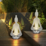 Lampes solaires pour l'extrieur, dcoration de jardin, extrieur, figurines solar buddha, ip44, batterie ...