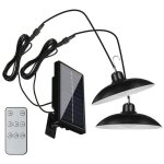 Lampe solaire exterieur detecteur mouvement telecommande panneau reglable 360 double tete cable 3m ip65 ...