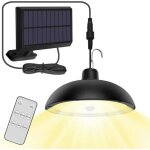 Lampe solaire ext�rieur, double t�te ip65 �tanche lustre solaire avec t�l�commande pour jardin / pergola ...