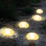 Lampes solaires d'ext�rieur �tanches en galets d�coratifs avec lumi�re chaude led, �tanch�it� ip65, pour ...