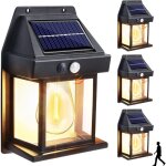Lampes solaires d'ext�rieur pour jardin, lot de 4 lampadaires solaires d'ext�rieur avec d�tecteur de ...