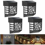 Lampe solaire exterieur jardin, 4 pack lampe de clture solaire clairage mural d'extrieur ip54 tanche ...