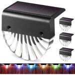 Lampe solaire ext�rieur jardin, led �clairage mural d'ext�rieur, 4pack blanc chaud + couleur rvb, lumi�res ...