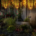 Lampe solaire, lampe d'extrieur, lampe  brancher, lampe de jardin rtro, abat - jour avec motif, acier ...