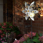 Lampe solaire d'ext�rieur led moulin � vent gris argent� lampe de jardin deko h 124 cm