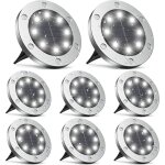Lampe solaire exterieur, lumiere solaire exterieur 8 pices, lampe solaire exterieur jardin 8led, spot ...