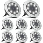 Lampe solaire exterieur, lumiere solaire exterieur 8 pices, lampe solaire exterieur jardin 8led, spot ...