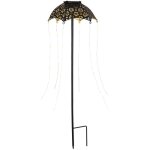 Lampe solaire d'ext�rieur avec piquet de terre d�coration de jardin parapluie lampe de terrasse, noir ...