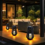 Lampes solaires pour l'extrieur lampe de table solaire led lampe suspendue lanterne led de jardin effet ...
