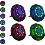 Aiperq - lampe solaire extrieure 12led 7 couleurs panneau solaire ip65 tanche lumire sol pelouse jardin ...