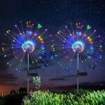 Lampes solaires ext�rieures, 2 pi�ces 150 led lumi�res feux d'artifice solaire, 2 modes solar pour ext�rieur ...