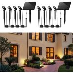 Lampes solaires ext�rieures 2er led spots blanc chaud spots solaires jardin �clairage �tanche ip65 piquet ...