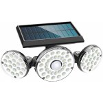 Lampe solaire extrieure 70 led avec dtecteur de mouvement - ip65 tanche - applique murale rotative ...