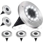 Lampe solaire extrieur, lumire solaire jardin 12 leds au sol eclairage 6000k blanc froid etanche ip65 ...