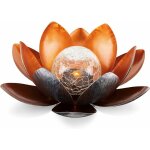 Lampe solaire fleur de lotus - fleur led lumineuse rechargeable par nergie solaire - dcoration cologique ...