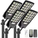 Lampe solaire ip67, lumi�re blanche 1000 w, lampadaire � capteur avec t�l�commande, �clairage led, applique ...