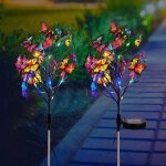 Lampes solaires de jardin, lot de 2 lampes solaires papillon d'ext�rieur, lampadaires d�coratifs �tanches, ...