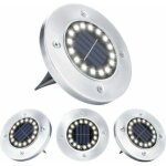 Lampe solaire jardin, 4 pi�ces 16 led lumi�re solaire ext�rieure au sol imperm�able spot encastrer acier ...