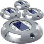 Lampe solaire jardin, 4pcs 4 led �tanche ip65 balise chemin pave solaire �clairage bord de piscine bassin ...