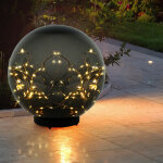 Lampe solaire de jardin lampe boule fume led lampe d'extrieur boule solaire, avec piquet de terre, ...