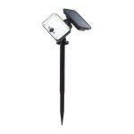 Spot ext�rieur a piquer brilliant joplin - led et solaire - d�tecteur - plastique et verre - 4 w - noir ...