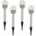 Lampes solaires de jardin d'ext�rieur, lot de 4 lampes solaires rvb 8 led, lampe boule en verre craquel� ...