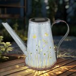 Lampe solaire led arrosoir d�coration de jardin lampe de terrasse lampe solaire, m�tal bleu rouille antique, ...