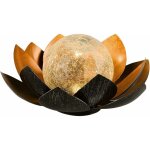Lampe solaire  led en forme de fleur en verre craquel - dcoration de jardin - lanterne solaire en ...