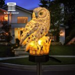 Lampe solaire led de jardin en forme de hibou - �tanche - �clairage ext�rieur - veilleuse d�corative ...