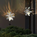 Lampe solaire led moulin  vent dcoration de jardin piquet de terre lampe extrieure argente lampe ...