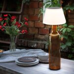 Lampe solaire � led lampe de table lampe bouteille lampe d'ext�rieur 3 modes d'�clairage blanc mat lampe ...