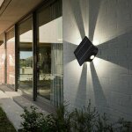 Lampe solaire lumire extrieure terrasse applique murale, batterie maison mur rsistant aux intempries, ...