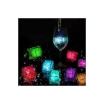 Lampe solaire, lumires solaires pour glaons, moule  glaons led pour 12 cubes de glace led, sept couleurs ...