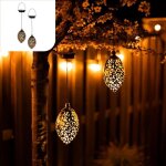 Lampes solaires orientales pour l'ext�rieur ? lot de 2 lanternes suspendues marocaines, lampes solaires ...