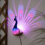 Lampe solaire paon applique murale d'extérieur chiffres changeur de couleur de lumière solaire, batterie ... Lampe solaire paon applique murale d'extérieur chiffres changeur de couleur de lumière solaire, batterie ...