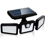 Lampe solaire de s�curit� � d�tecteur de mouvement, spot mural ext�rieur puissant avce 3 t�tes, 550 lumen ...